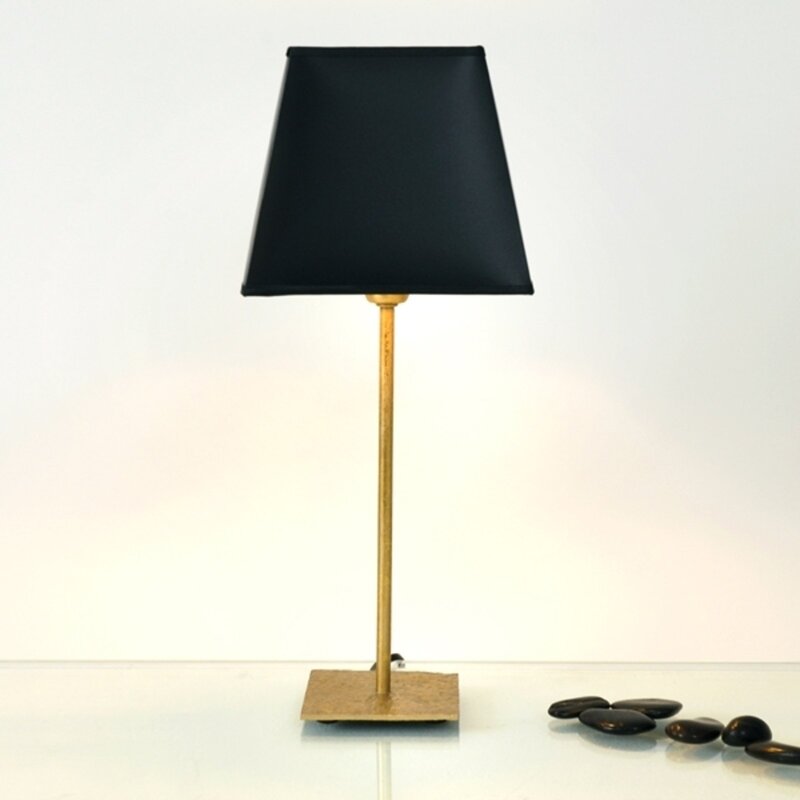 Holländer Tischleuchte Lampe Mattia Schirm Leuchte Licht schwarz eckig - 4250151325446