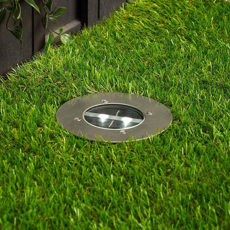 Smartwares Solar-LED-Bodeneinbaustrahler Lugo Gartenleuchte Edelstahl IP44 14cm - 8711387093746