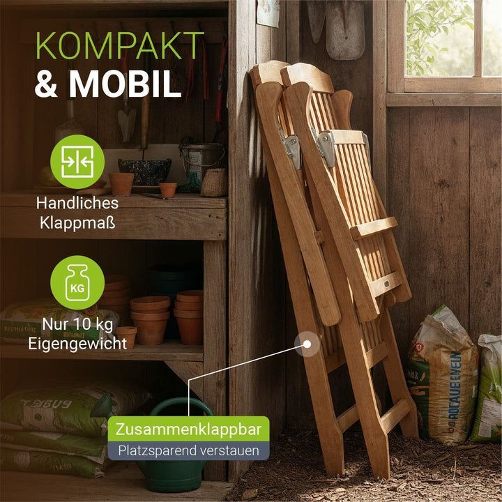 Gartenliege klappbar Evia Sonnenliege wetterfest Holz ergonomisch verstellbar - 4262437187464