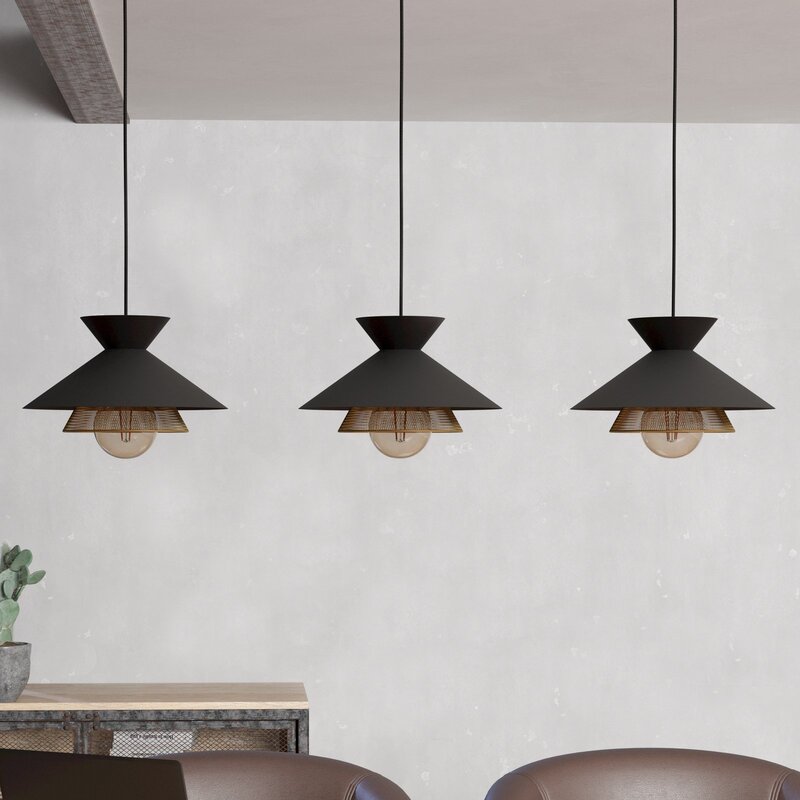 EGLO Hängeleuchte Grizedale Hängelampe Pendelleuchte Lampe Leuchte 3 fl. schwarz - 9002759438869