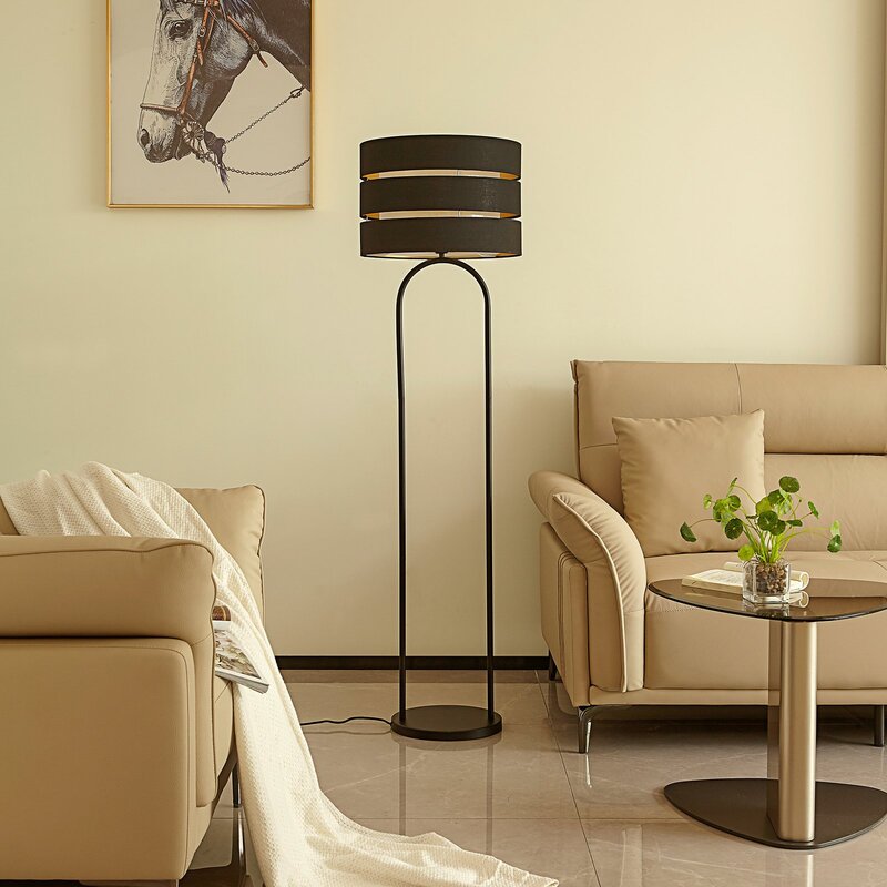 Lindby Tsomo Stehleuchte Stehlampe Standleuchte Leuchte Lampe Licht Stoff Ø40 cm - 4251911765472