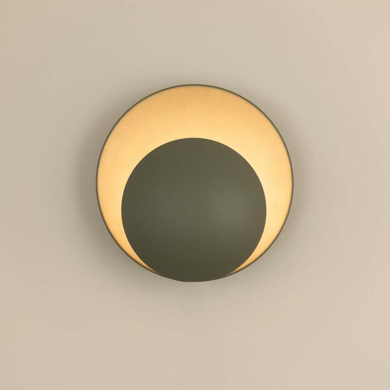 Globen Lighting Wandleuchte Wandlampe Orbit Metall Moosgrün Ø 30 cm E14 LED - 7319432308039