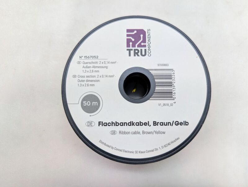 TRU COMPONENTS Litze 2 x 0.14 mm² PVC Kupfer flach 50 m Elektroinstallation gelb - 4016139232263