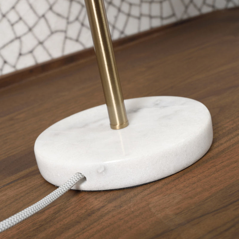 It's about RoMi Tischlampe Toulouse LED Lampe Marmorfuß gold weiß 45cm - 8716248080972