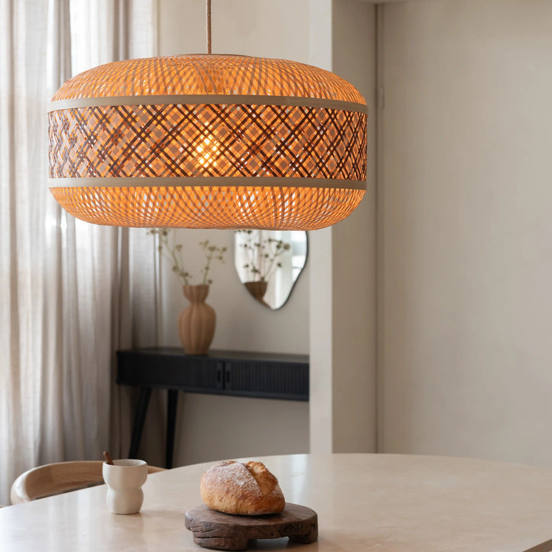 GOOD MOJO Hängeleuchte Pendelleuchte Bambus braun Langkawi E27 LED Ø 50 cm Lampe - 8716248096621