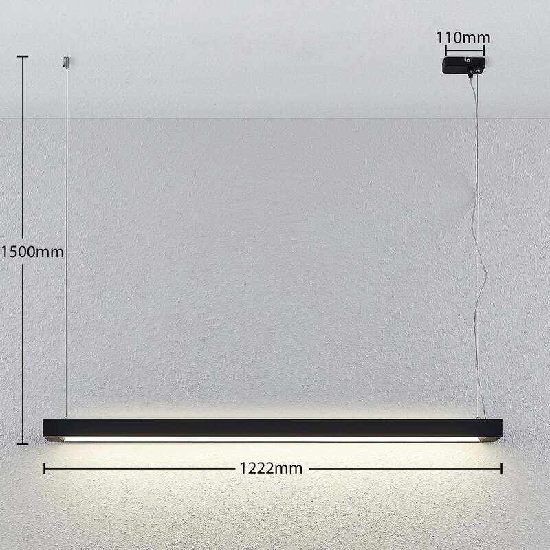 Arcchio Pendelleuchte Hängeleuchte Cuna LED Lampe schwarz 122cm Metall 3200Lumen - 4251096568547