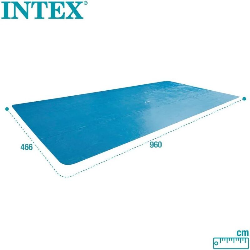 Intex Above Ground Outdoor Solar Pool Cover Rectangle 9.7x4.8m for 26374 Blue - 6941057422275