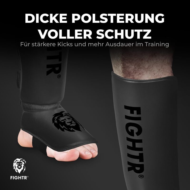 FIGHTR Schienbeinschoner Kickboxing MMA Muay Thai idealer Schutz perfekt Größ M - 4260723850672