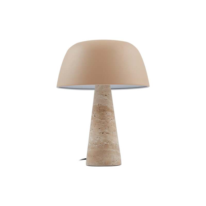 Lindby Tischleuchte Magritt beige Metall Stein 41 cm E27 Schalter am Kabel - 4251911793758
