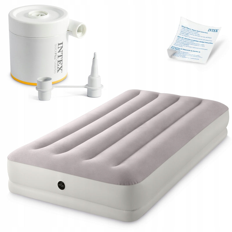Intex Single (Twin) Dura-Beam Prestige Mid-Rise Airbed W/ USB150 Pump - 64177 - 6941057425955