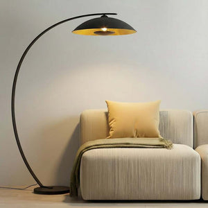 B-Ware Lindby Bogenstehlampe Stehleuchte Emilienne schwarz goldfarben Wohnzimmer La574