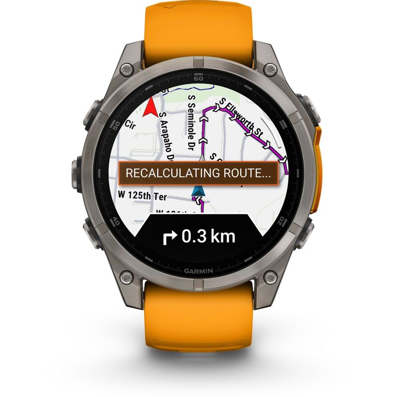 Garmin Smartwatch Fenix 8 Titan GPS Aktivitätstracker 47mm AMOLED orange 100m - 0753759338084