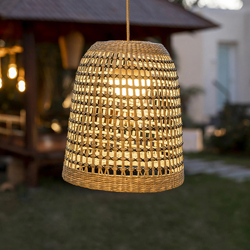 Newgarden Außenleuchte Hängeleuchte Positano LED dimmbar Seegras schwarz 35cm - 8435578504919