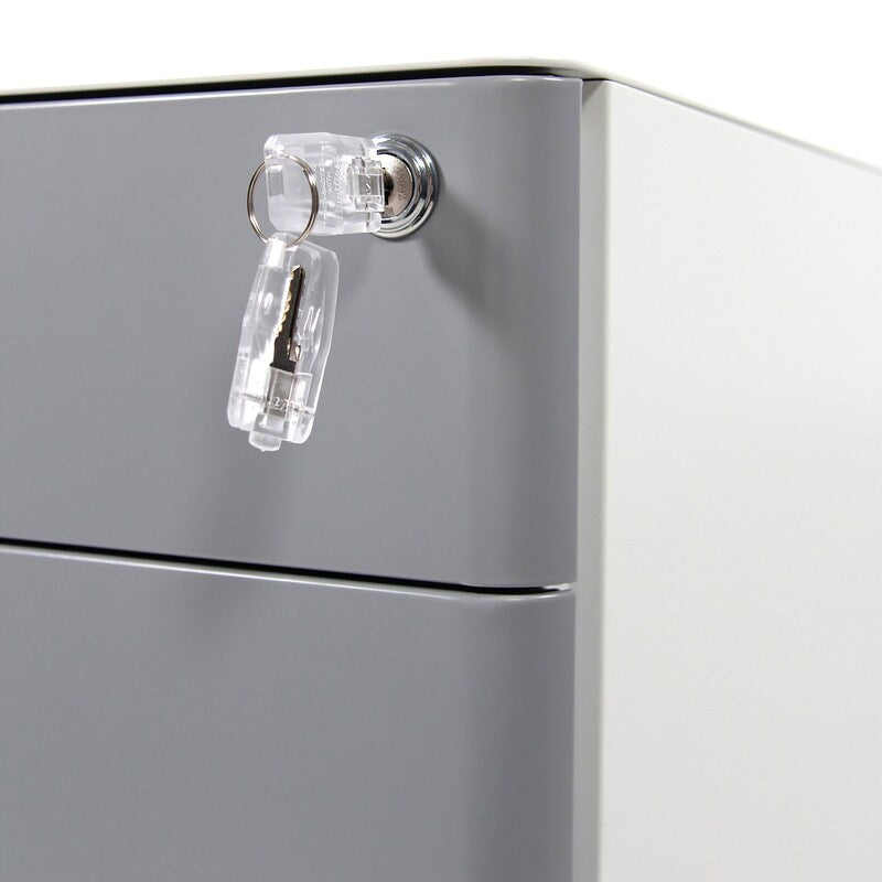 hjh OFFICE Rollcontainer Container Schublade Metall weiß grau Hängeregistratur - 4064323002239