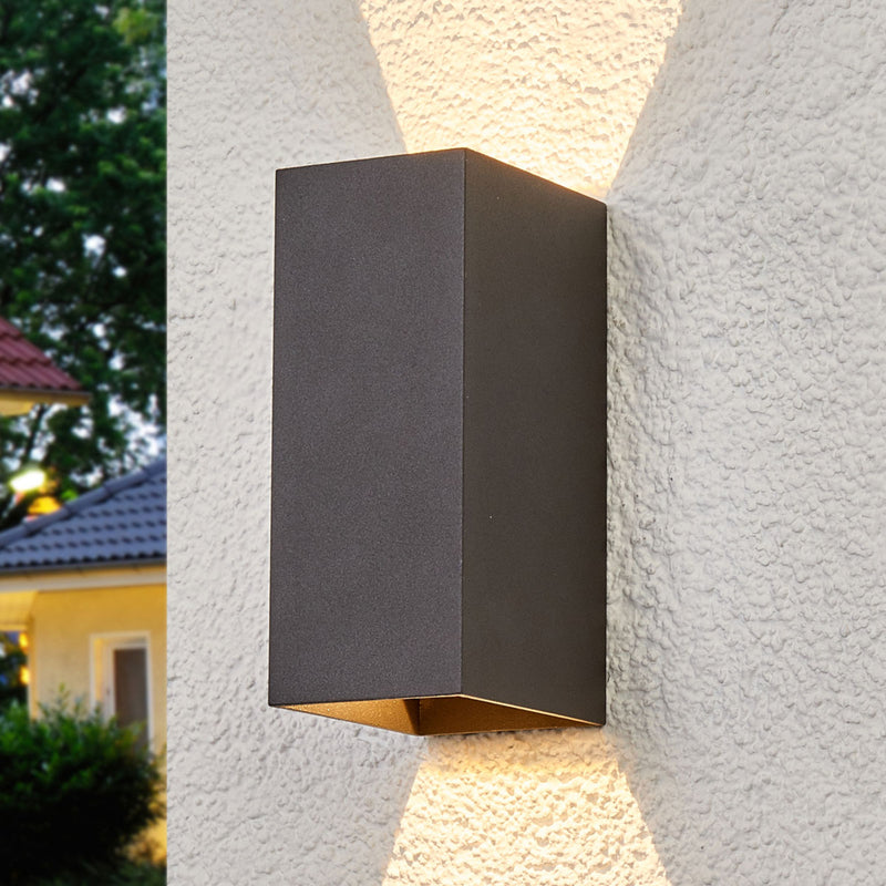Lucande Außenwandleuchte Gartenleuchte Mikka LED Wandleuchte anthrazit 17cm - 4251096526011