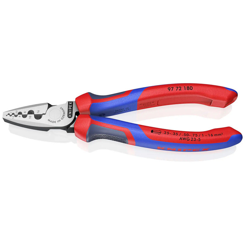 Knipex Crimpzange 97 72 180 für Aderendhülsen 0,25-16 mm² 180 mm - 4003773060185