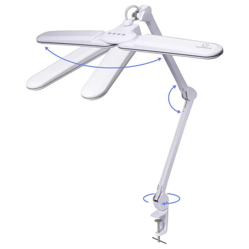 Renkforce Klemmleuchte LED RF-7165304 dimmbar 18W warmweiß grau 850x690mm Lampe - 4064161501772