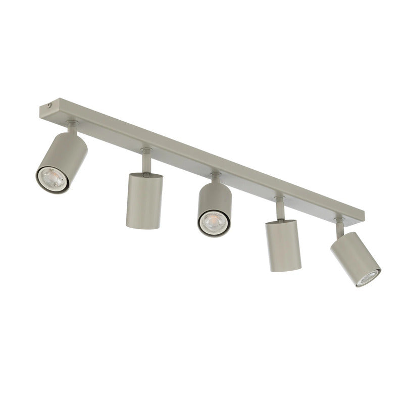 Deckenstrahler Zoom Deckenleuchte Strahler grau beige Stahl 5-flg Lampe GU10927 - 5907555378484