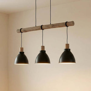 B-Ware Lindby Hängeleuchte Trebale LED Pendelleuchte Hängelampe 3-flammig schwarz Ø28cm