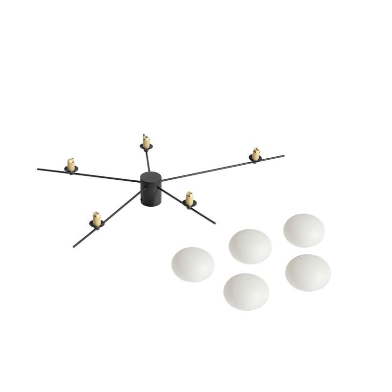 Lindby Deckenleuchte Valisa schwarz 5-flammig Deckenlampe Lampe Leuchte Spot - 4251911785661