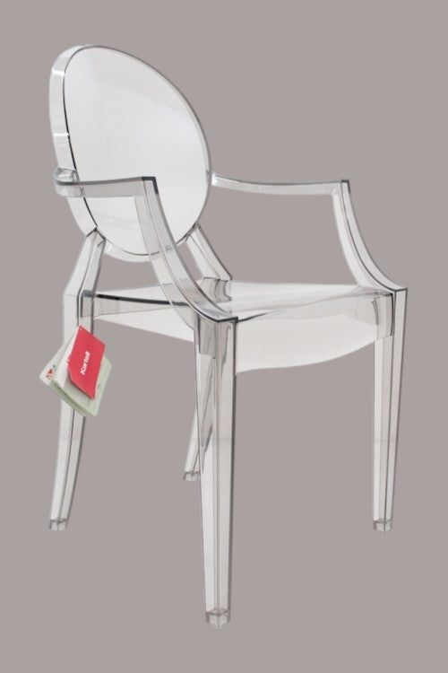 Kartell Louis Armlehnstuhl rauchgrau transparent Designerstuhl Stuhl Küchenstuhl - 8058967311884
