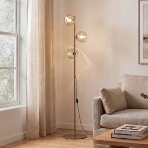 B-Ware Stehlampe Lava 3-flammig G9 LED Leuchte sand cognac 151cm Höhe 30cm Durchmesser