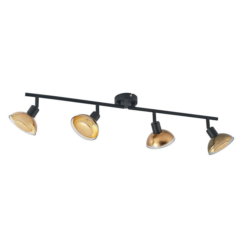 Lindby Deckenstrahler Deckenspot Erin schwarz gold Glas Lampenstrahler - 4251911708523