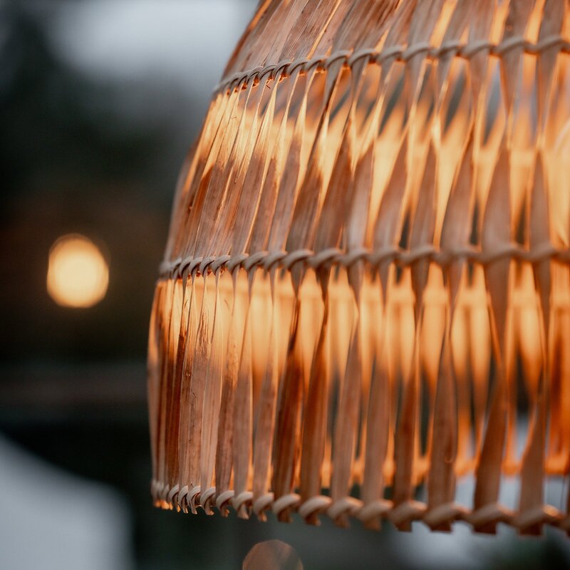 PR Home Außenhängelampe Lace Naturfaser Steckerkabel Ø46cm Leuchte Lampe Licht - 7330976139019