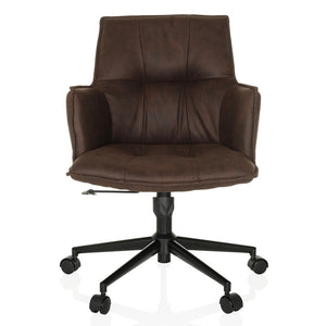 B-Ware hjh LIVING SOLAO LIFE Home Office Stuhl dunkelbraun Vintage Drehstuhl