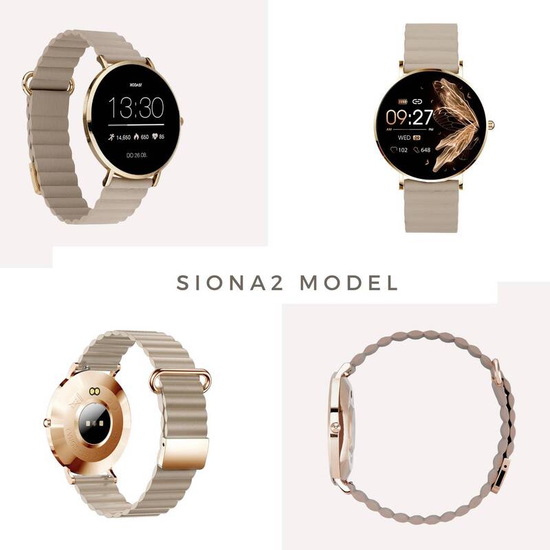 XCOAST Smartwatch Uhr Damen Fitness SIONA 2 Wave Sand Touchdisplay - 4260449576887
