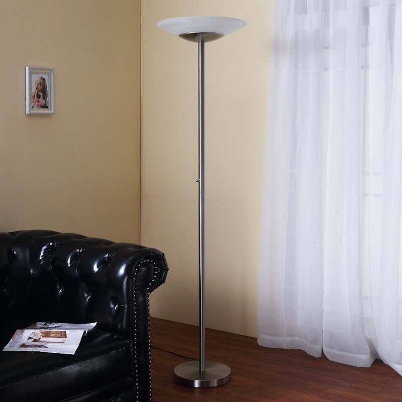 Lindby Stehleuchte Ragna LED dimmbar Hängelampe Lampe Leuchte nickel alabaster - 4251096519648