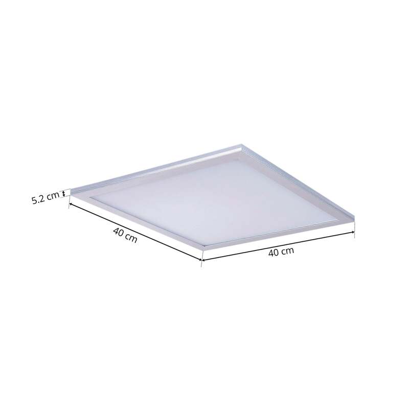 Lindby LED-Panel Livel CCT dimmbar Leuchte 40x40cm Fernbedienung silber Lampe - 4251096528404