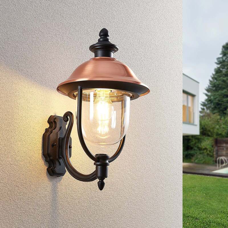 Lindby Außenwandleuchte Clint LED Gartenlampe Wandleuchte seewasserfest kupfer - 4251096573510