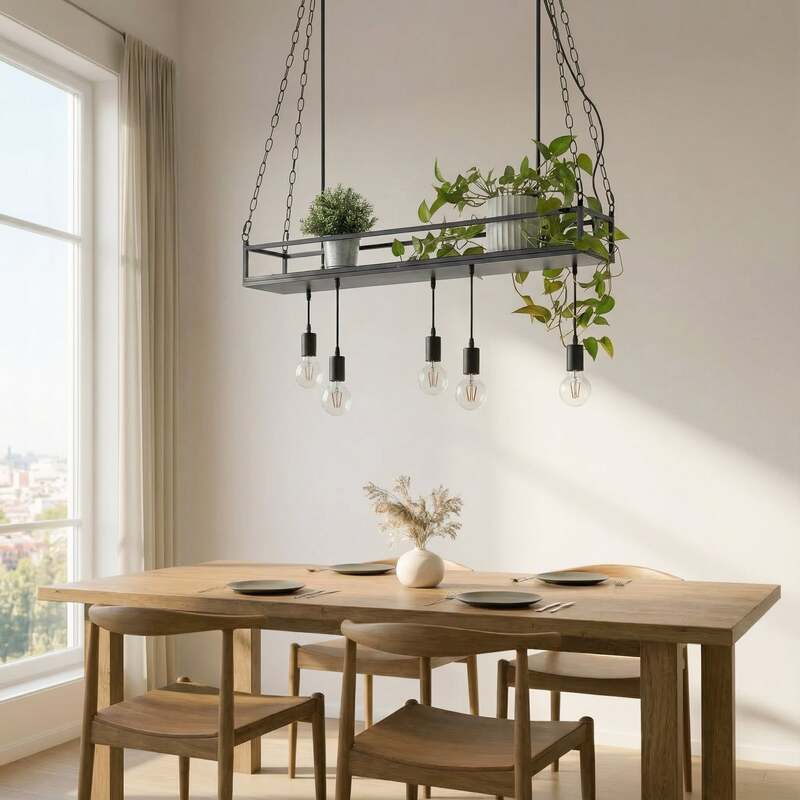 Lindby Hängelampe Hängeleuchte Kirista LED Pendelleuchte dimmbar schwarz 100cm - 4251911734829
