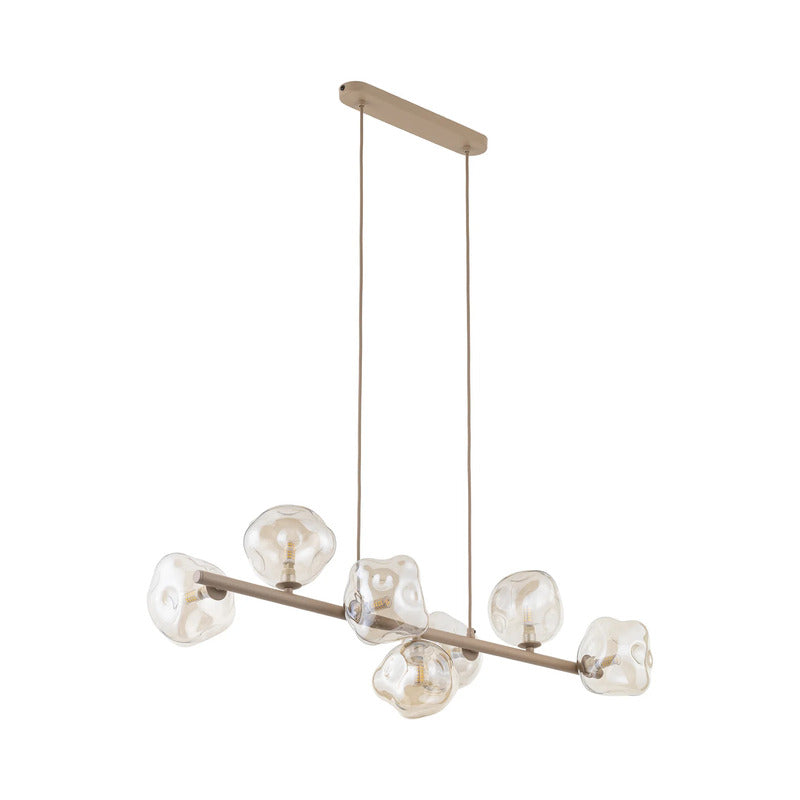 Hängeleuchte Lava 7-flammig LED Pendelleuchte dimmbar sand cognac 90cm lang - 0000010055431