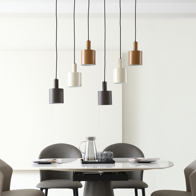 Lindby Hängelampe Hängeleuchte Ovelia LED Pendelleuchte dimmbar braun 6-flammig - 4251911775280