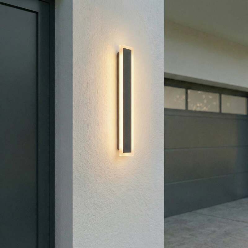 Lucande Außenwandleuchte Ilora LED Gartenlampe schwarz CCT IP65 60cm 380Lumen - 4255830910494