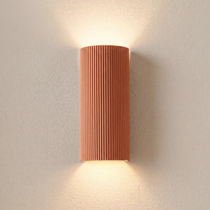 B-Ware Lindby Wandleuchte Colja LED Wandlampe dimmbar terracotta Gips 30,5cm hoch
