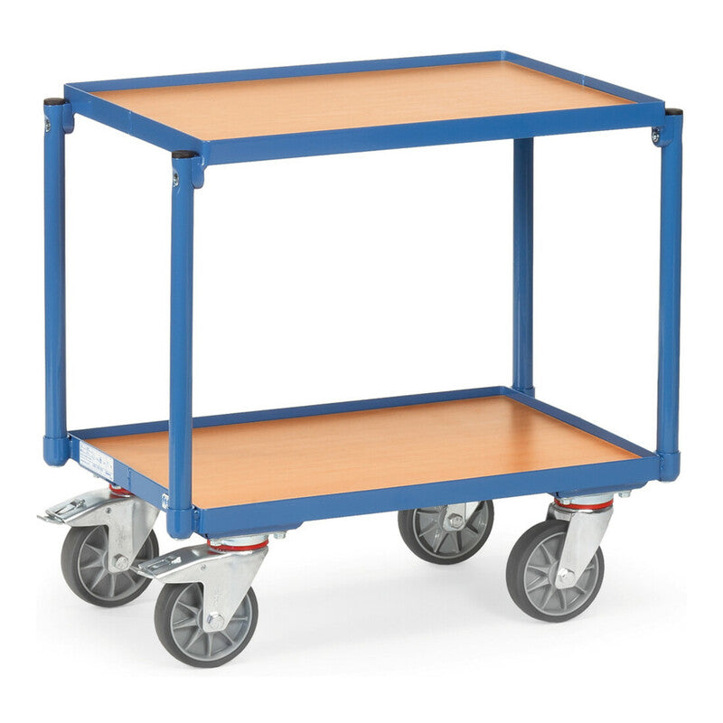 Fetra Etagenroller 2 Etagen Holz Plattformwagen Transportwagen blau 250kg - 4017976213545