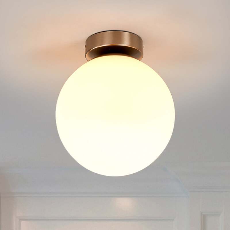 Lindby Deckenleuchte Lennie LED Lampe dimmbar IP44 Ø20cm weiß nickel matt 22,5cm - 4251096523126