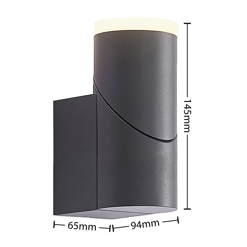 Lindby Außenwandleuchte Wandlampe LED dunkelgrau Haus Garten Beleuchtung - 4251911734461