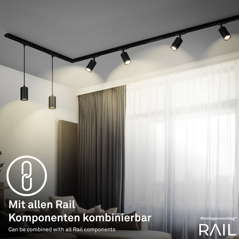Briloner Schienensystem RAIL 230V schwarz 4 LED-Pendel 1,5m dimmbar - 4002707461388