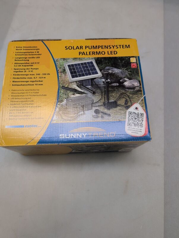 Esotec Solar Pumpenset Palermo Teichpumpe Wasserspiel 330L/H Gartenbewässerung - 4260057861801