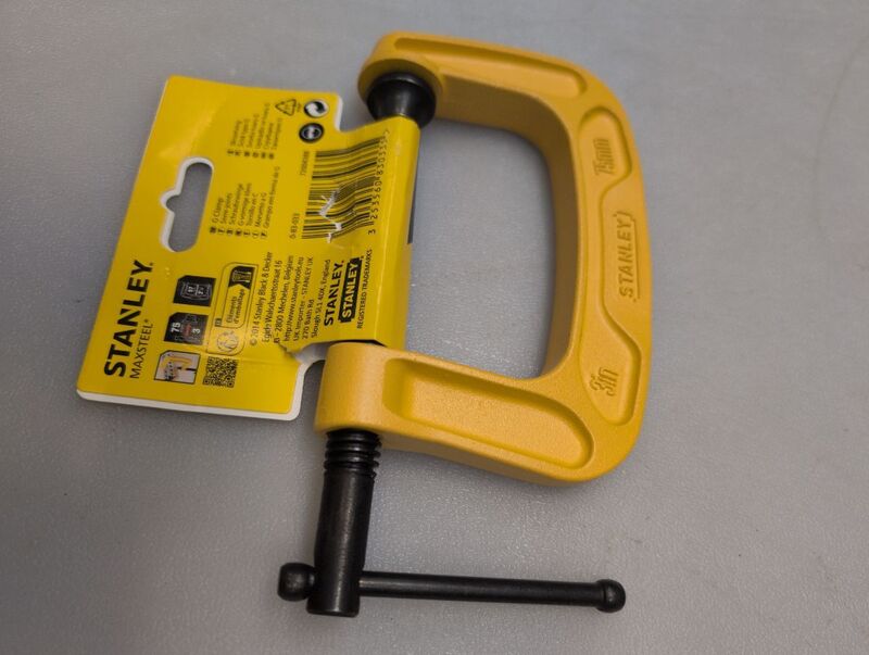 Stanley C-Klemme Spannweite 75mm schwarz-gelb 670g max. Klemmöffnung 7,5cm - 3253560830335