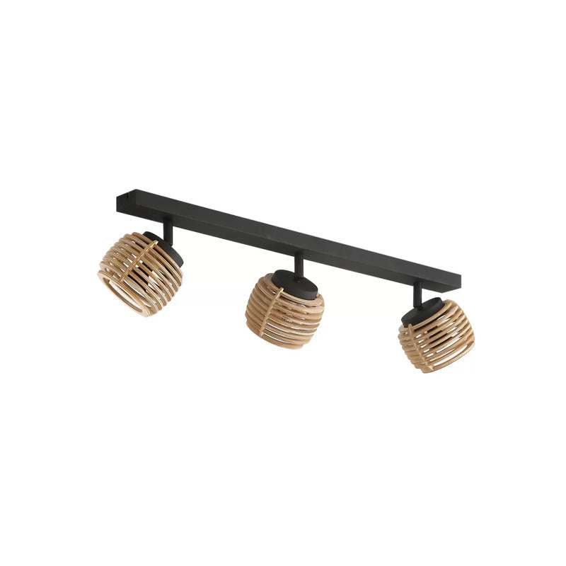Lindby Deckenleuchte Ediz, 3-flammig GU10 Holz 73 cm lang Deckenlampe Lampe Spot - 4251911777338