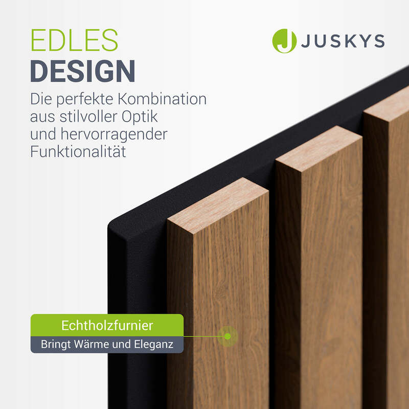 Akustikpaneel Wandpaneel 4er Set Eiche Natur Dunkel MDF schallabsorbierend - 4262437184913