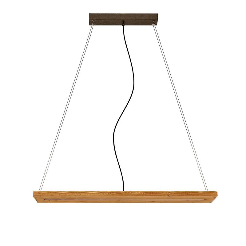 Lindby Nesaja Holz-LED-Pendelleuchte Pendelleuchte Lampe Leuchte 27W Holz Nickel - 4251096574746