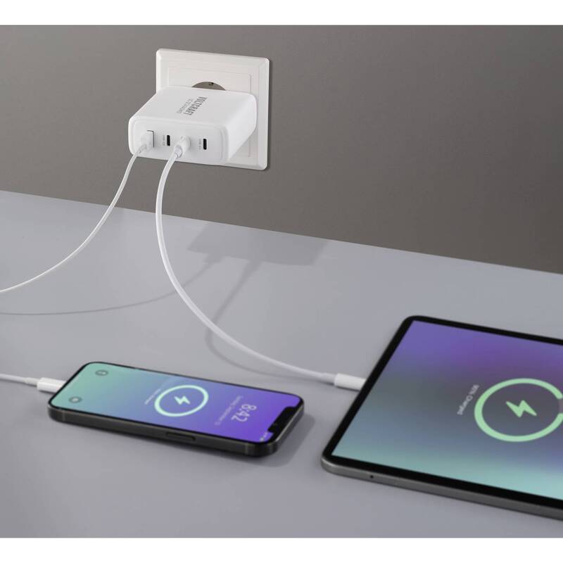 VOLTCRAFT UC-3C1A140W01 USB-Ladegerät 140W 4 Ausgänge GaN für iPad iPhone Tablet - 4064161332932