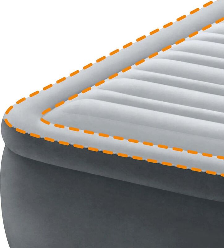 Intex Luftbett DuraBeam UltraPlushHeadboard 236x152cm grau weiß 272kg Tragkraft - 6941057422992