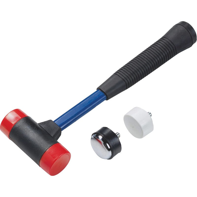 LUX-TOOLS Kombihammer 35 mm Glasfaser Werkzeug mit auswechselbaren Köpfen - 4007875470408
